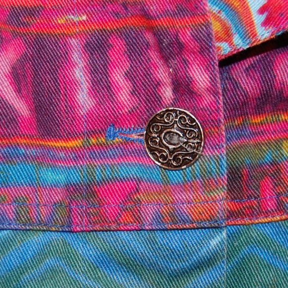 Chico's Design 100% Cotton Multi Color 6 Button Jacket Size 3 (XL) - Picture 10 of 13